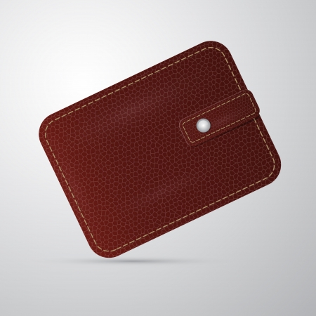 vector brown leather wallet, billfold のイラスト素材