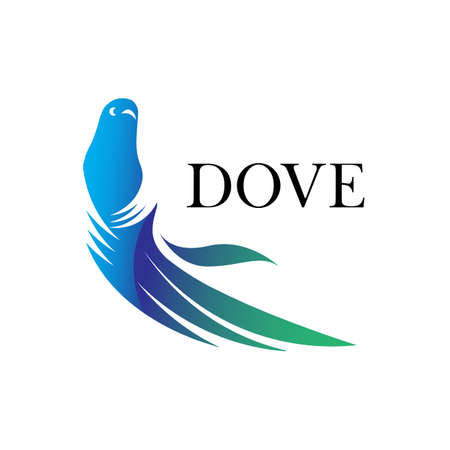 Dove bird or pigeon animal logo design. elegant and eye-catching. vector icon illustration inspirationのイラスト素材