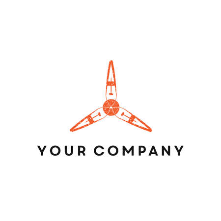 simple, clean propeller airplane logo design. vector icon illustration inspiration. vintage, old and modern style logosのイラスト素材