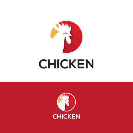 Modern Rooster  design idea concept. Vector icon illustration inspiration sign. chicken design. food and drink.のイラスト素材