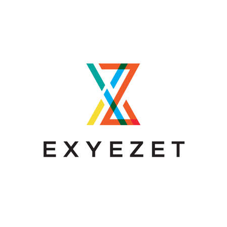 X, Y, Z letters or initial logogram, or wordmark logo design.のイラスト素材