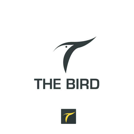 Modern bird logo with the negative space logoのイラスト素材