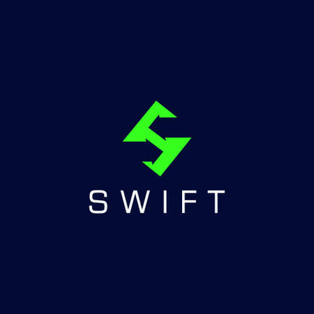 initial letter   design. Vector icon illustration inspiration. Simple monogram S letter and Arrows on the negative spaceのイラスト素材