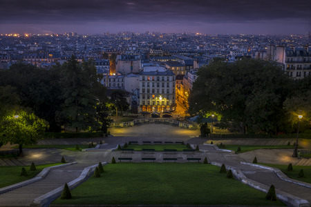 daybreak at sacre coeur parisのeditorial素材
