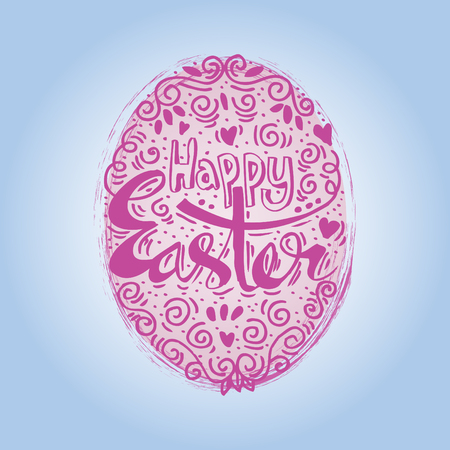 Happy Easter greeting Card, hand-drawing Letteringのイラスト素材