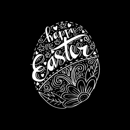 Happy Easter greeting Card, hand-drawing Letteringのイラスト素材