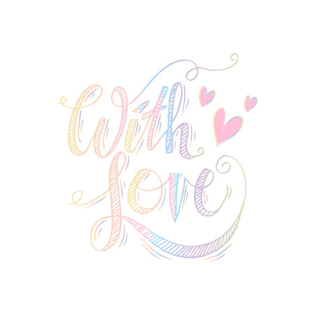 With love hand lettering.のイラスト素材