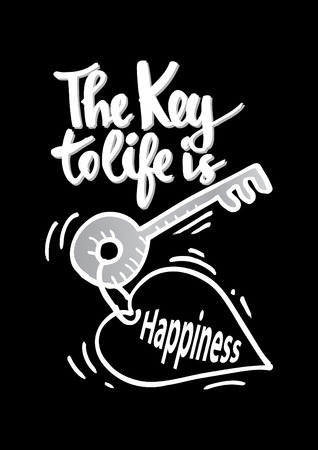The key to life is happiness. Quotes motivation.のイラスト素材