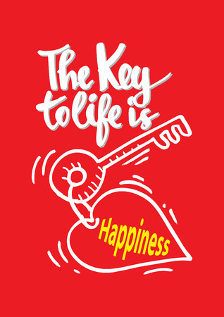 The key to life is happiness. Quotes motivation.のイラスト素材