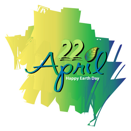 Typographic design card for Earth Day.のイラスト素材