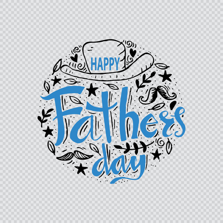Happy Fathers Day Lettering card. Hand drawn calligraphy.のイラスト素材