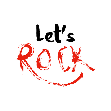 Let's Rock Typographic Designのイラスト素材