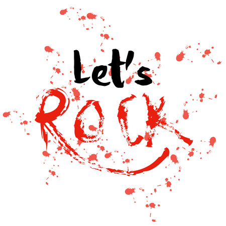 Let's Rock Typographic Designのイラスト素材