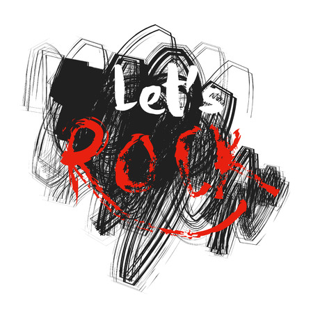 Let's Rock Typographic Designのイラスト素材
