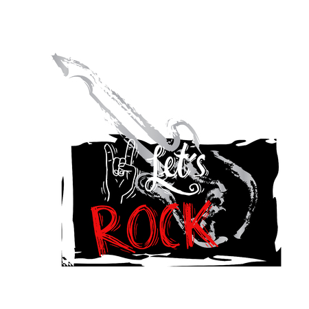 Let's Rock Typographic Designのイラスト素材