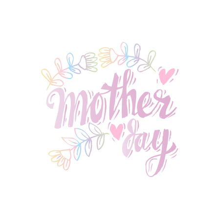 Happy mothers day Card. Calligraphic inscriptionのイラスト素材