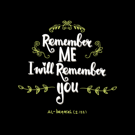 Remember me, i will remember you. Quote. Hand lettering calligraphy.のイラスト素材