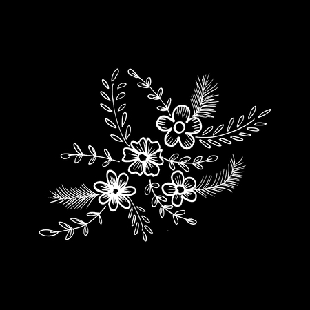 Doodle flowersのイラスト素材