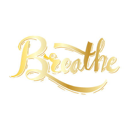 Breathe hand letteringのイラスト素材