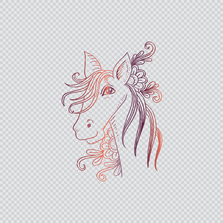 Hand-drawn horse.のイラスト素材