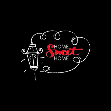 Home sweet home on black background.のイラスト素材