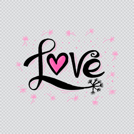 Love hand letteringのイラスト素材