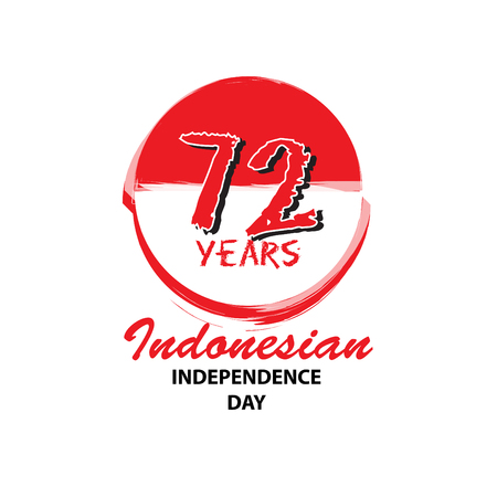 72 years Indonesian Independence day concept.のイラスト素材