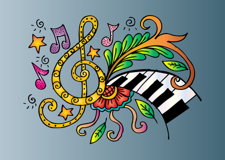 Music background. Sketchy style.のイラスト素材