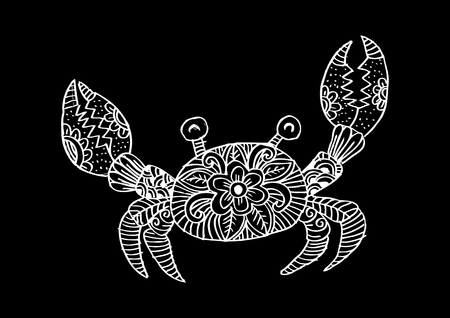 Crab. Zentangle style.のイラスト素材