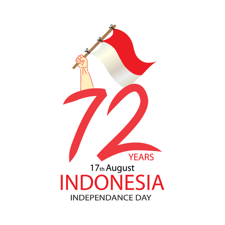 72 Years Indonesian Independence day Conceptのイラスト素材