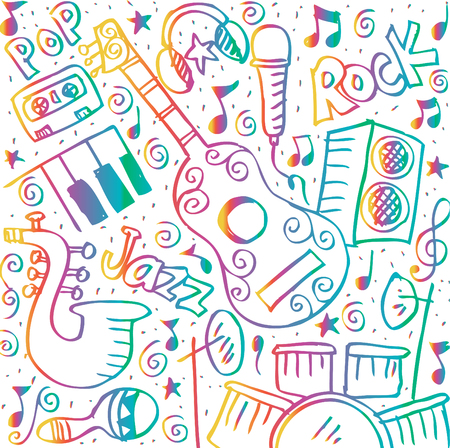 Music Doodle background.のイラスト素材