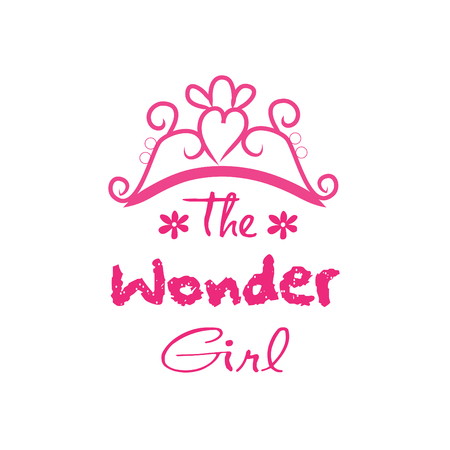 The wonder girl. Hand drawn lettering phrase for fashion quote design, t-shirt printのイラスト素材