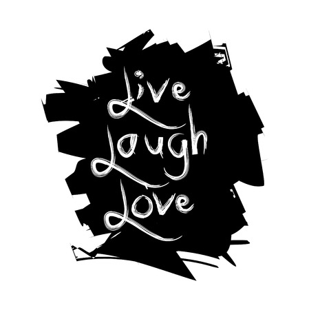 Hand drawn typography poster live laugh love.のイラスト素材