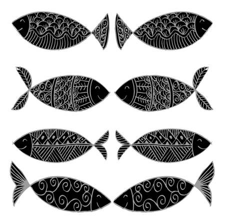Decorative fish pattern.のイラスト素材