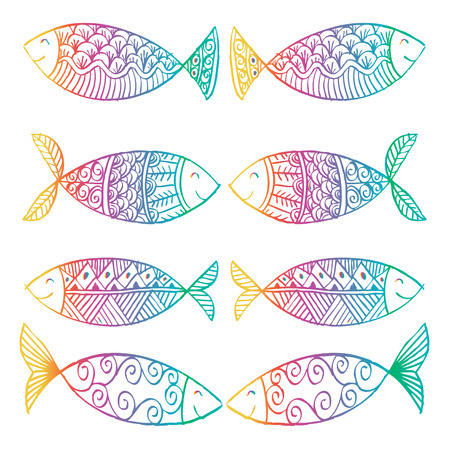 Decorative fish pattern.のイラスト素材