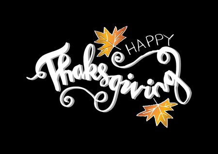 Hand drawn Thanksgiving typography poster.のイラスト素材