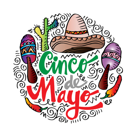 Cinco De Mayo Hand lettering posterのイラスト素材