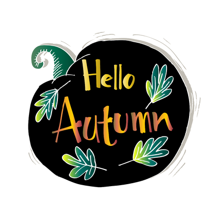 Hello Autumn Cardのイラスト素材