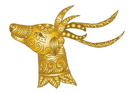 Hand drawn deer head.のイラスト素材