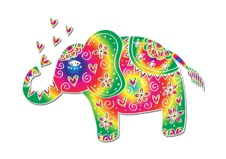 Cute elephant with heart shapeのイラスト素材