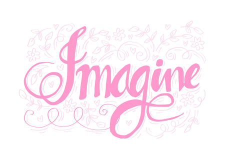 Illustration pour Imagine hand lettering calligraphy. - image libre de droit