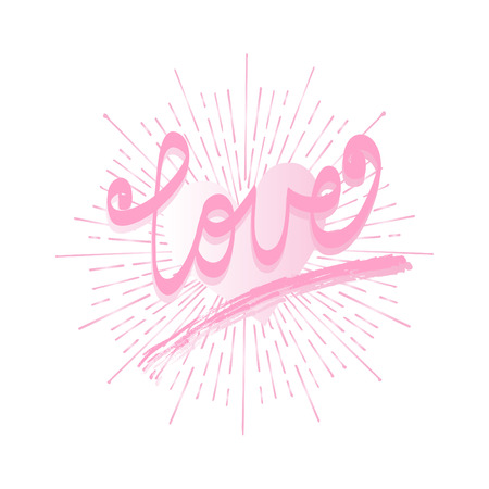 Love lettering with raysのイラスト素材