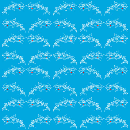 Pattern with sharks Vector illustration.のイラスト素材