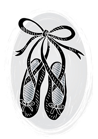 Ballet shoes doodleのイラスト素材