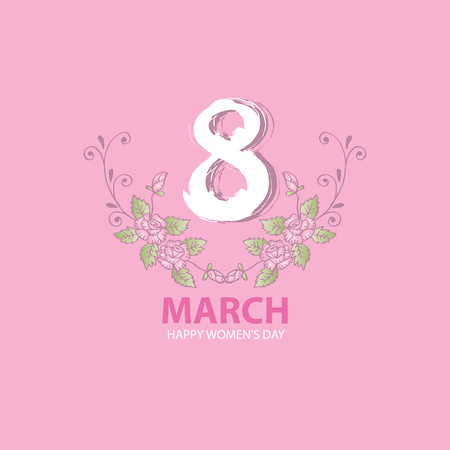 Happy women's Day. March 8のイラスト素材