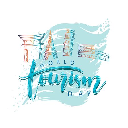 World tourism day concept. September 27のイラスト素材