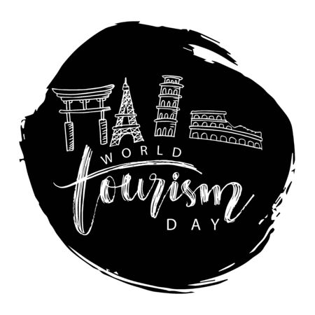 World tourism day concept. September 27のイラスト素材