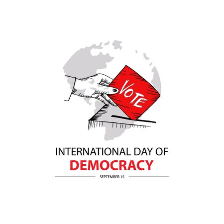 International Day of Democracy. September 15.のイラスト素材
