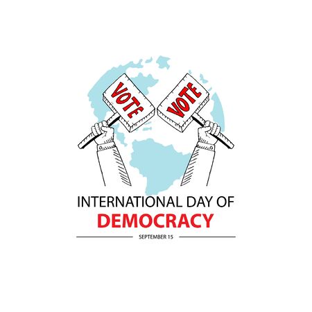 International Day of Democracy. September 15.のイラスト素材