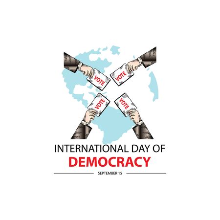 International Day of Democracy. September 15.のイラスト素材